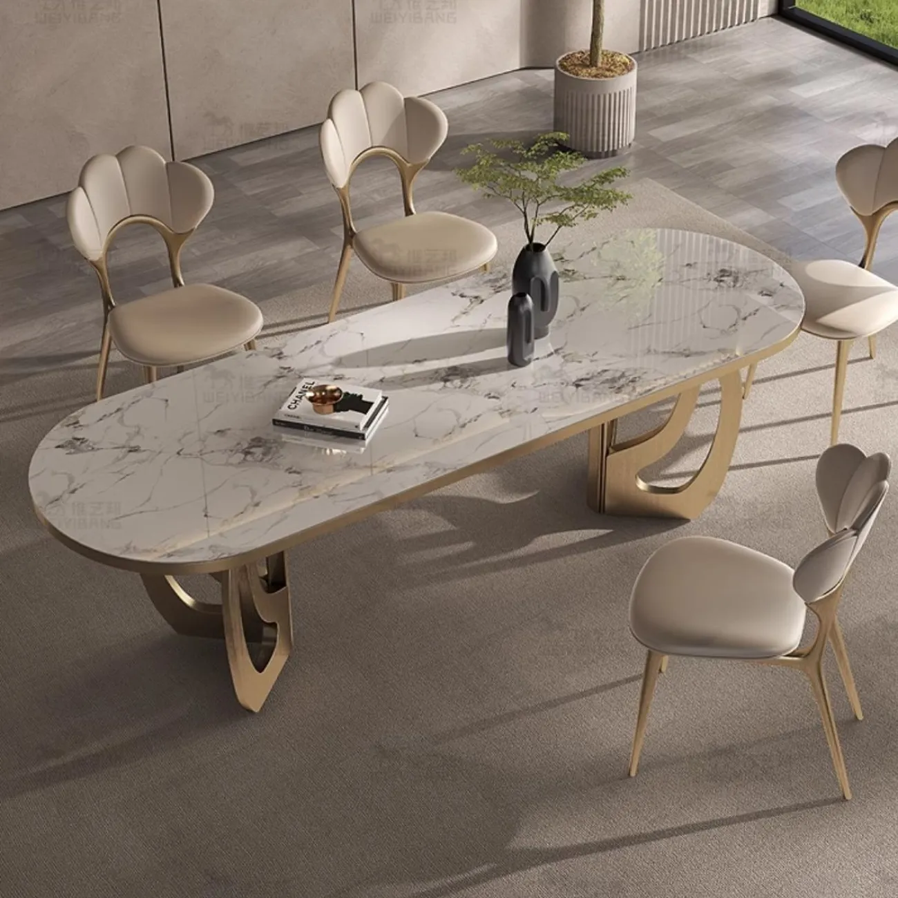 Овальный обеденный стол из роскошного камня BANG 36485-29