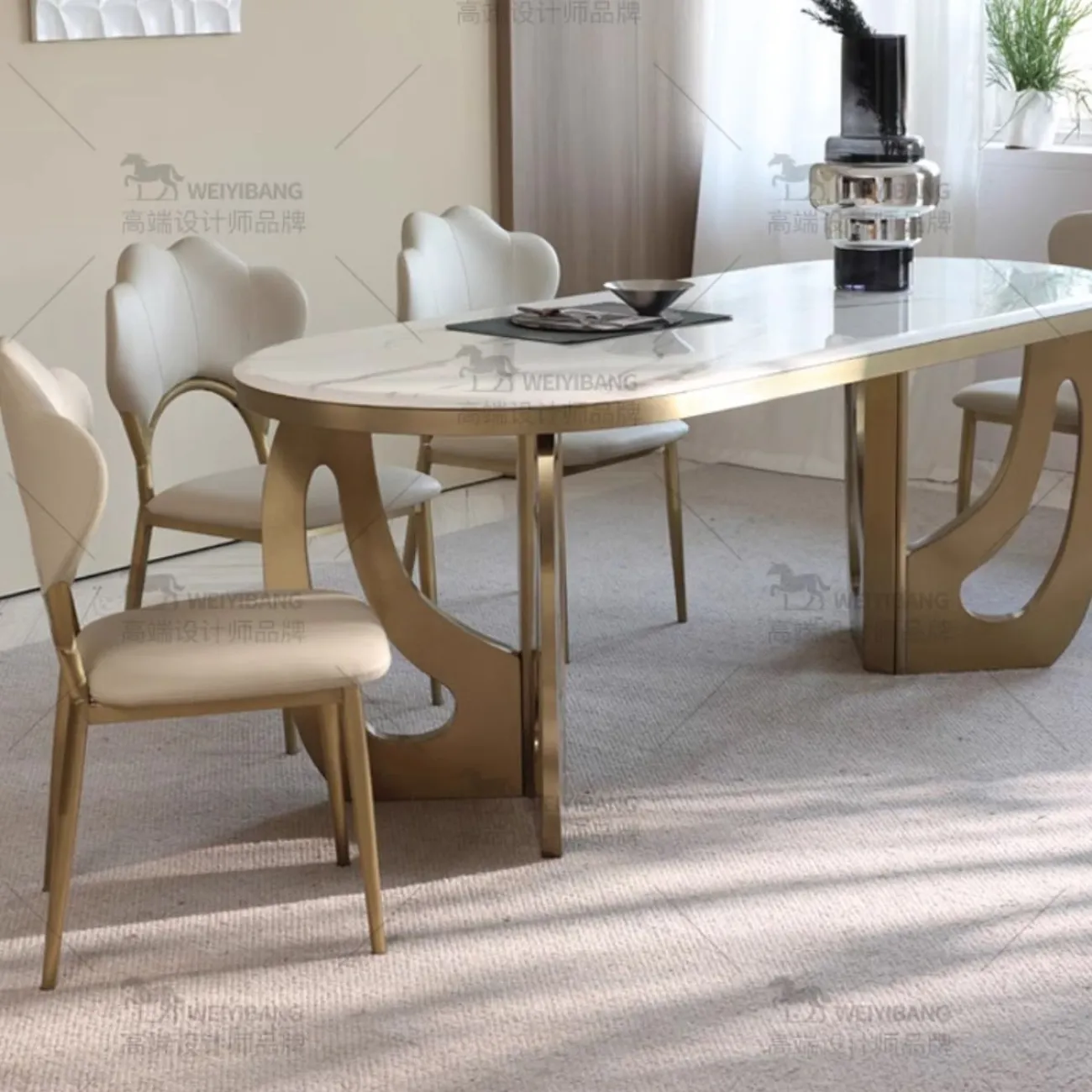 Овальный обеденный стол из роскошного камня BANG 36485-29