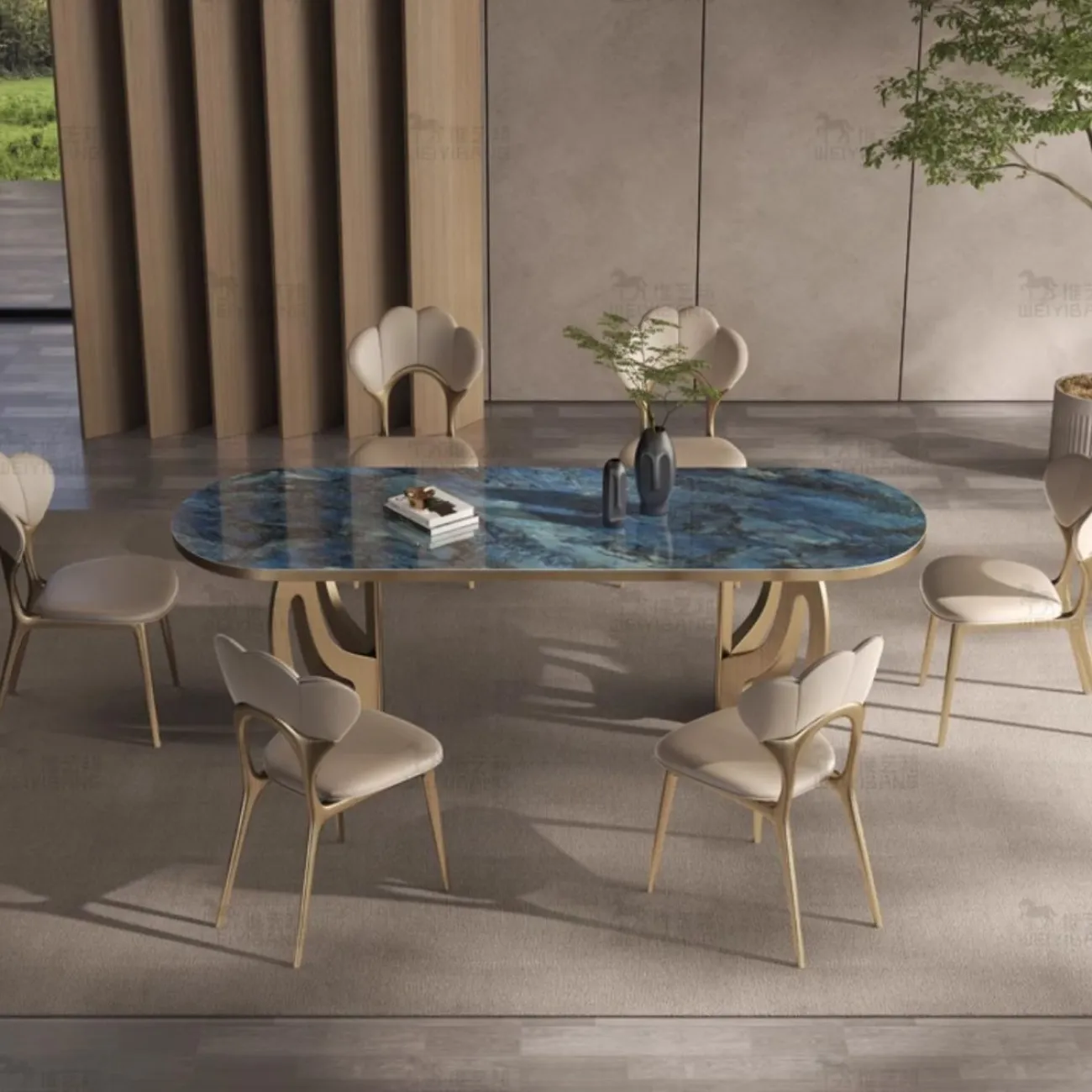 Овальный обеденный стол из роскошного камня BANG 36485-29