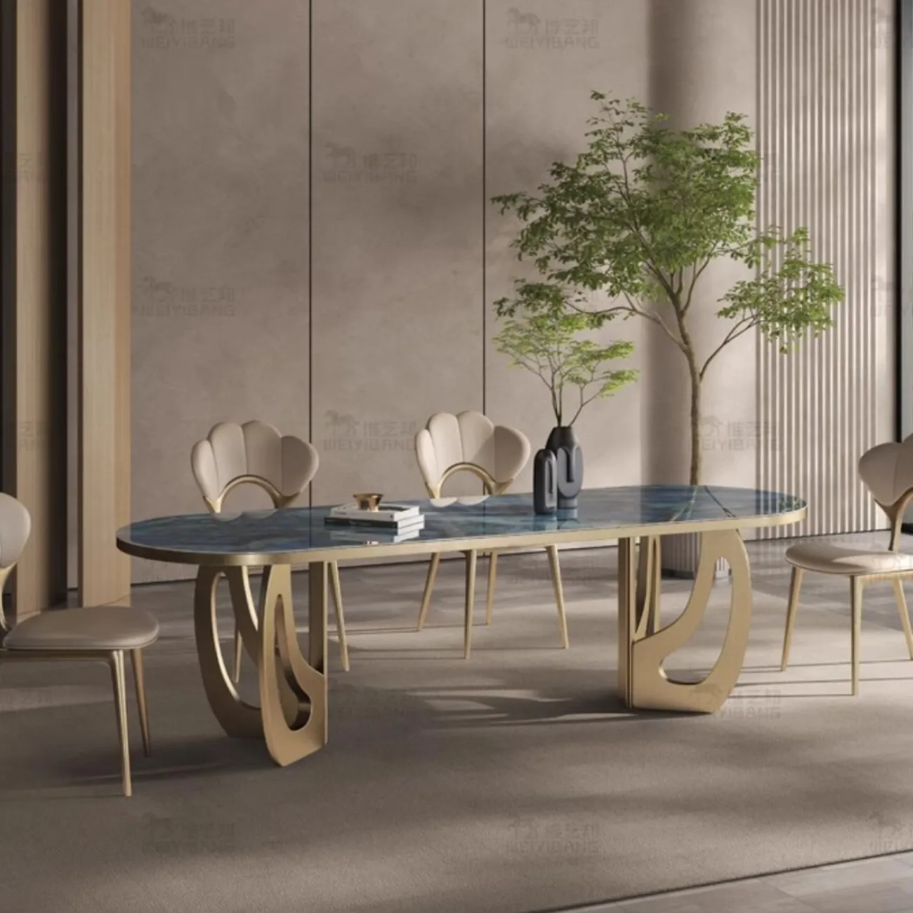 Овальный обеденный стол из роскошного камня BANG 36485-29