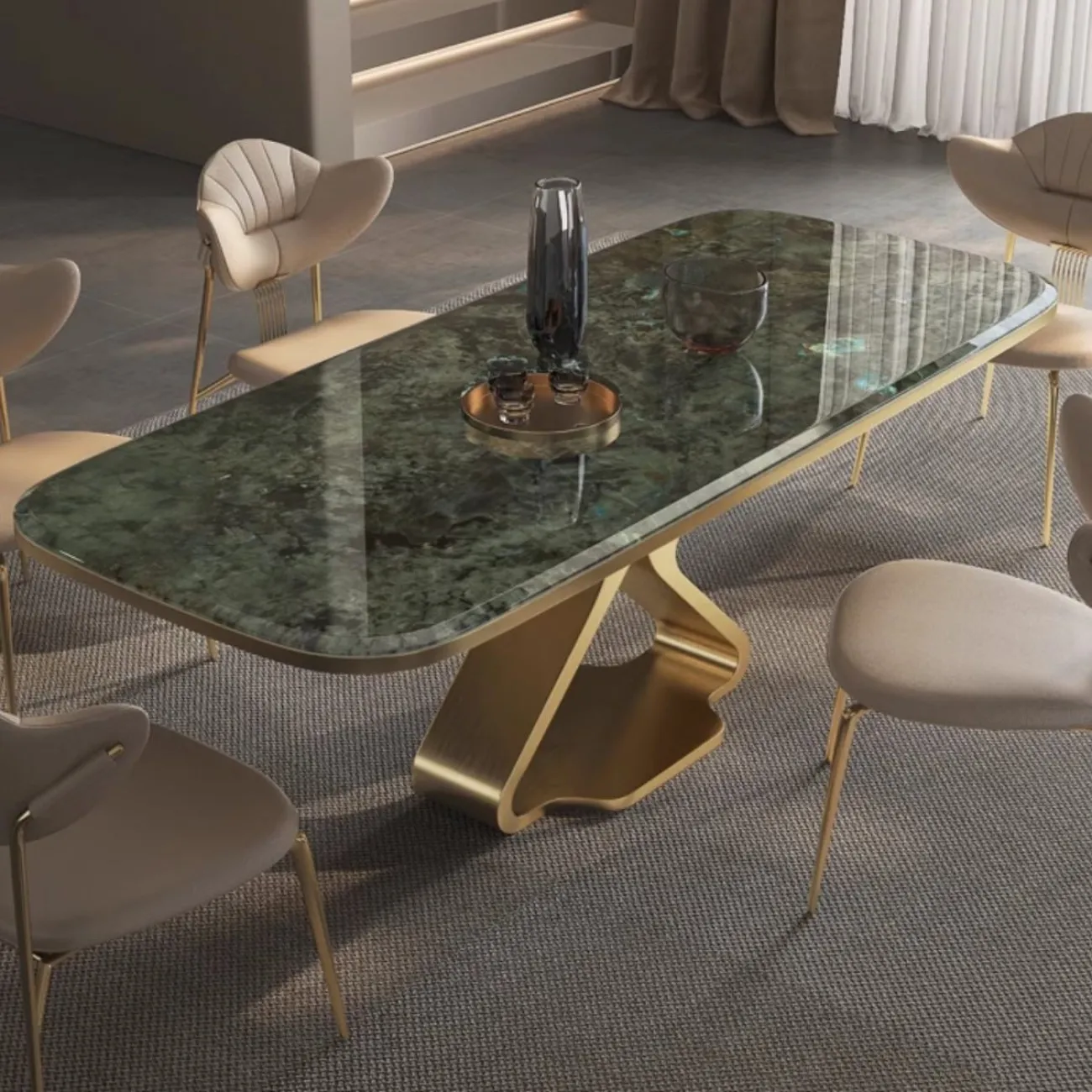 Обеденный стол из высококачественной каменной плиты с мраморным рисунком BANG 36486-29