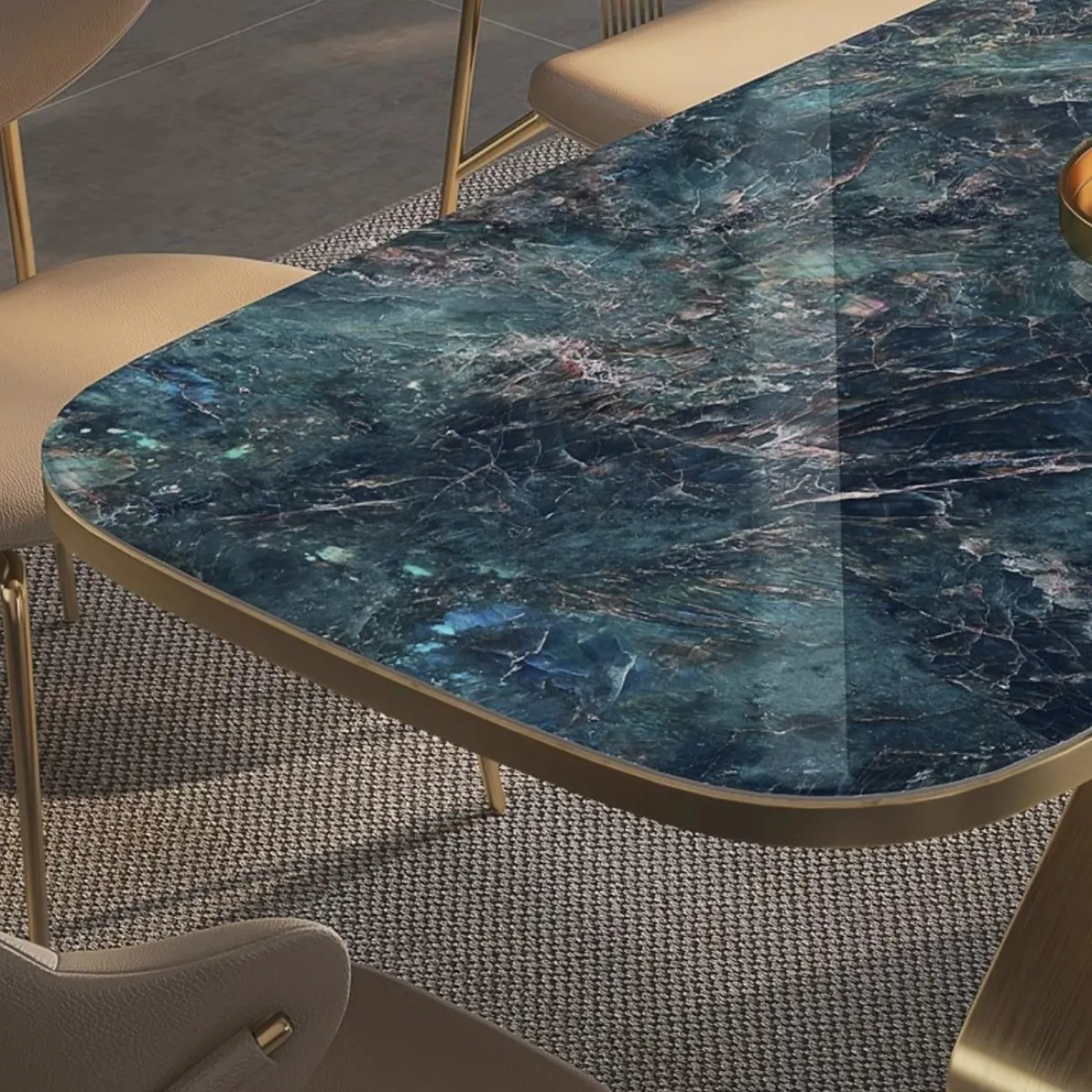 Обеденный стол из высококачественной каменной плиты с мраморным рисунком BANG 36486-29