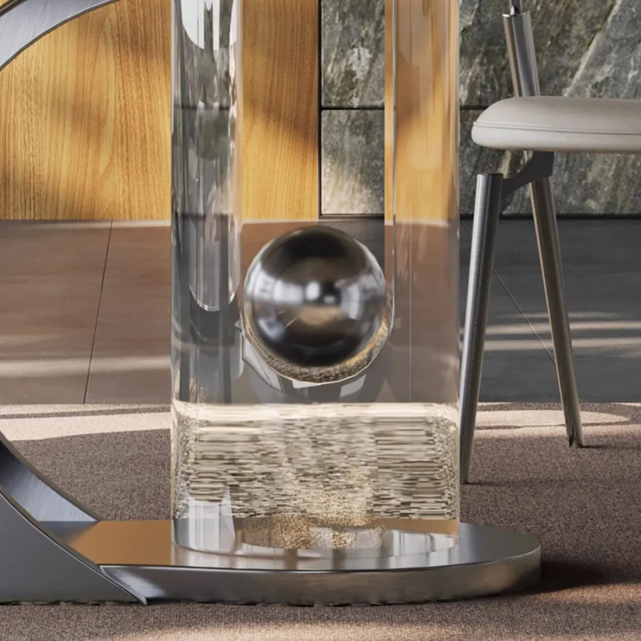 Роскошный круглый обеденный стол из натурального камня BANG 36488-29