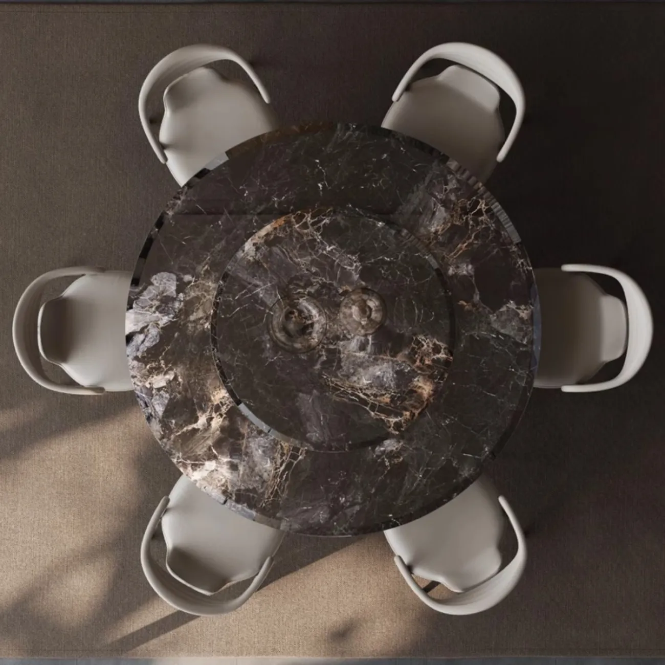 Роскошный круглый обеденный стол из натурального камня BANG 36488-29