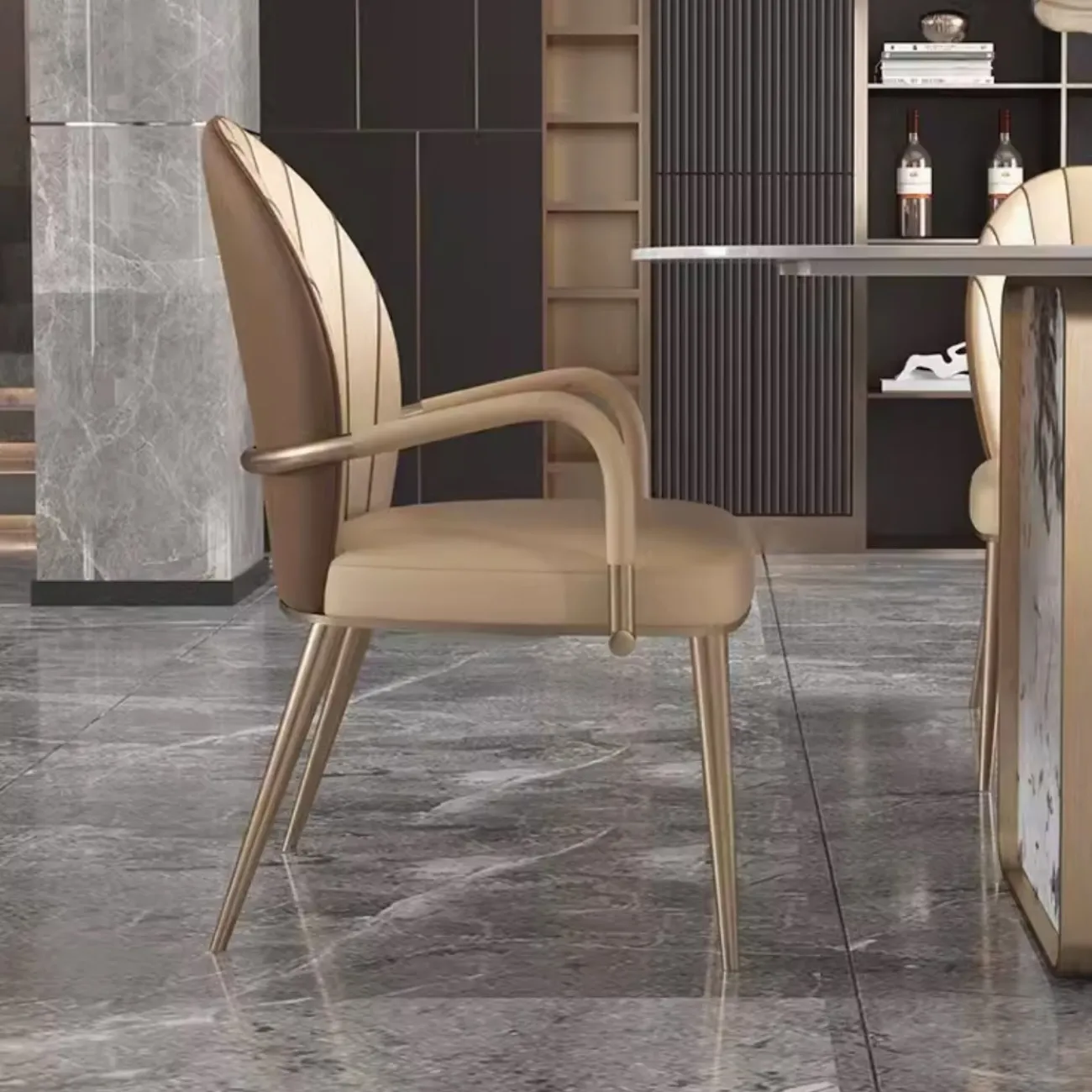 Роскошный обеденный стул из кожи с подлокотником и без BANG 36489-29