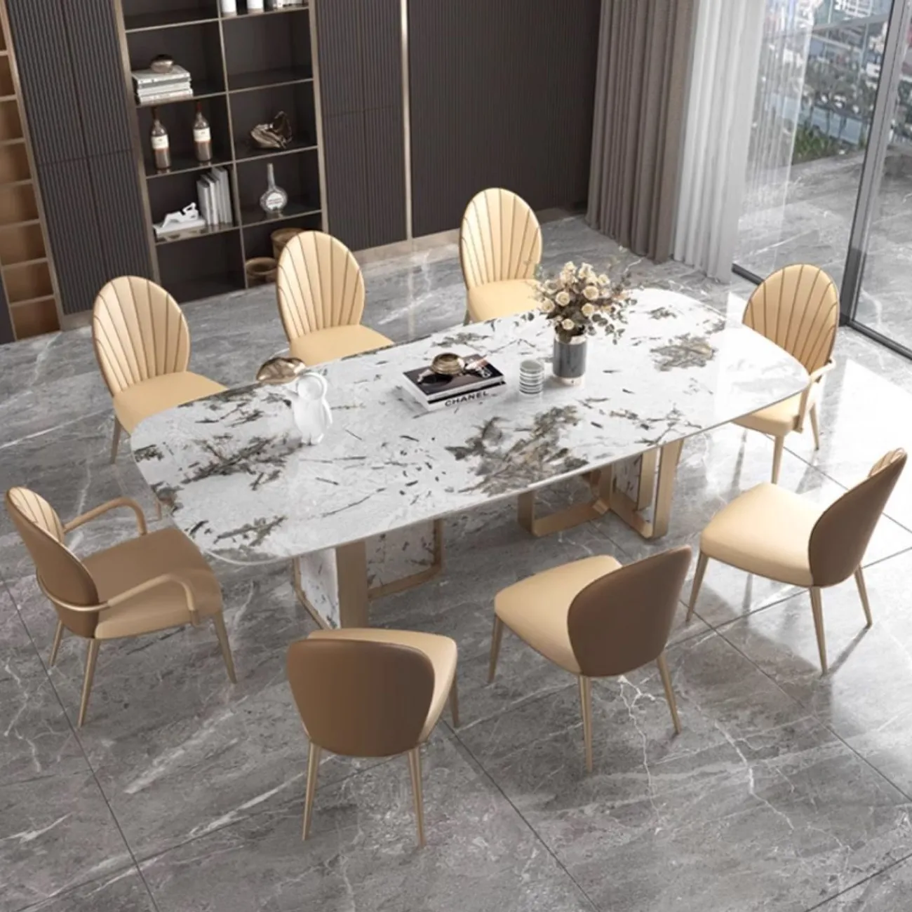 Роскошный обеденный стул из кожи с подлокотником и без BANG 36489-29