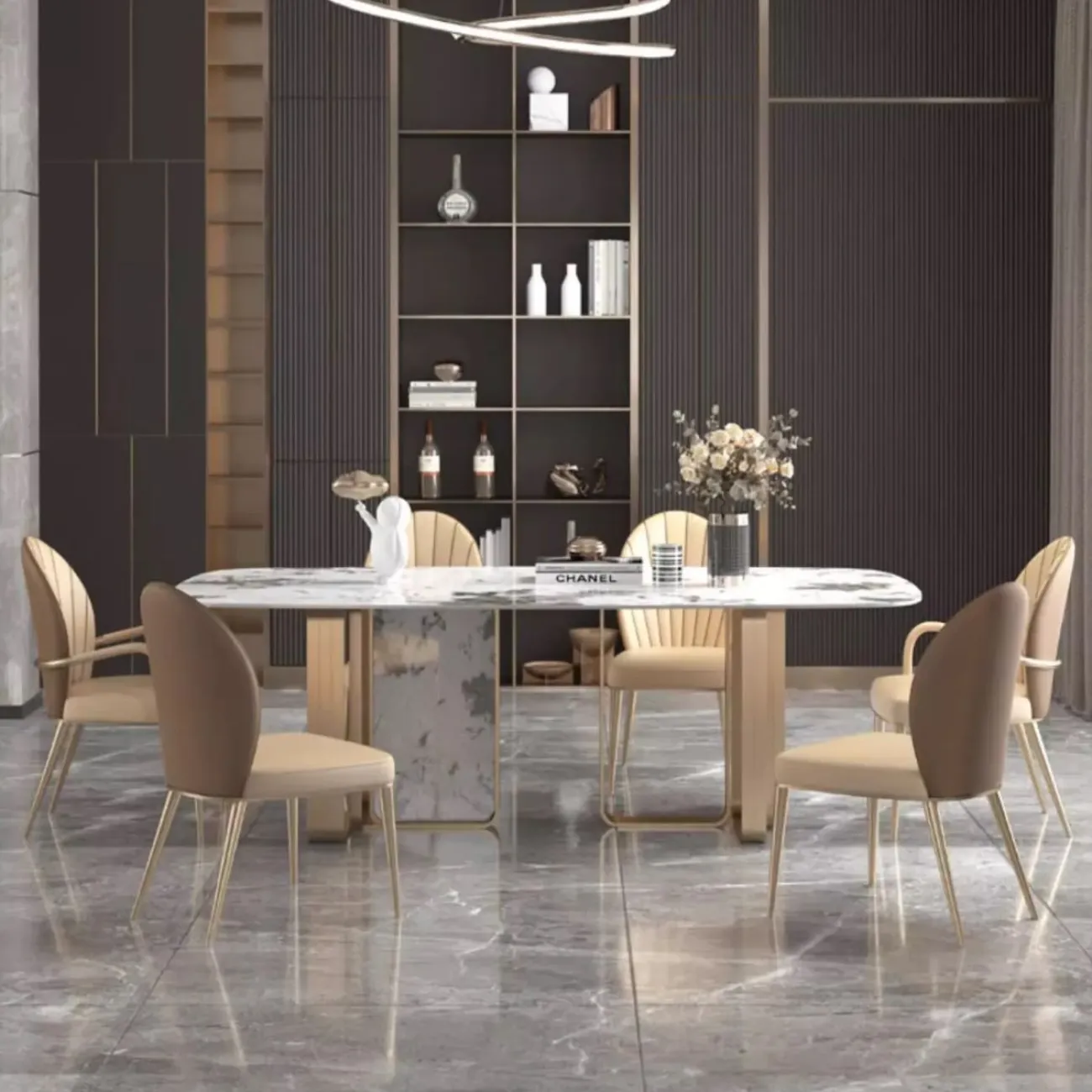 Роскошный обеденный стул из кожи с подлокотником и без BANG 36489-29