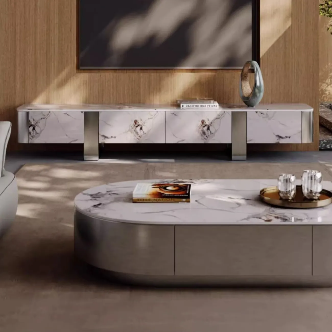 Роскошный ТВ шкаф из натурального камня BANG 36491-29