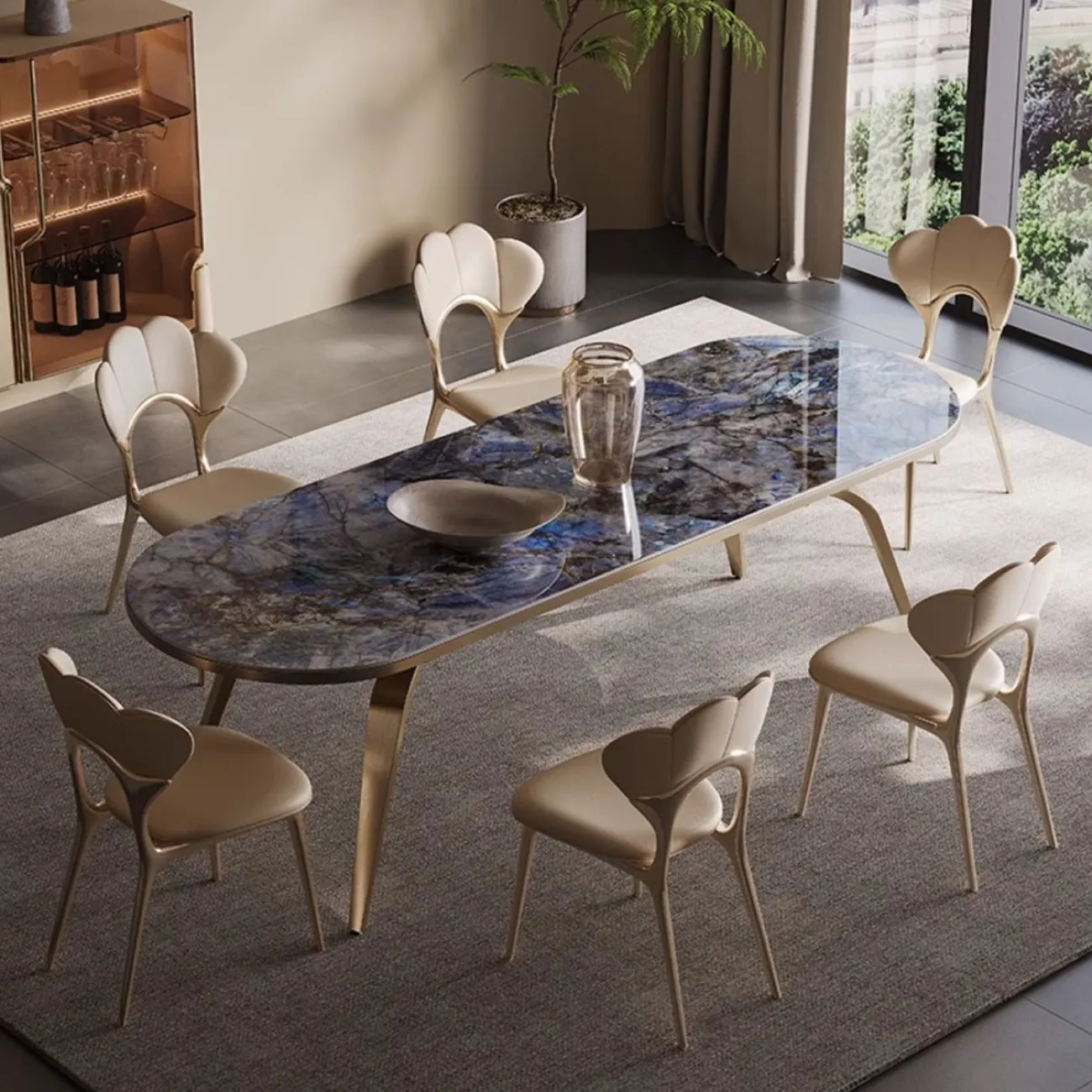 Роскошный обеденный стол из высококачественного мрамора BANG 36492-29