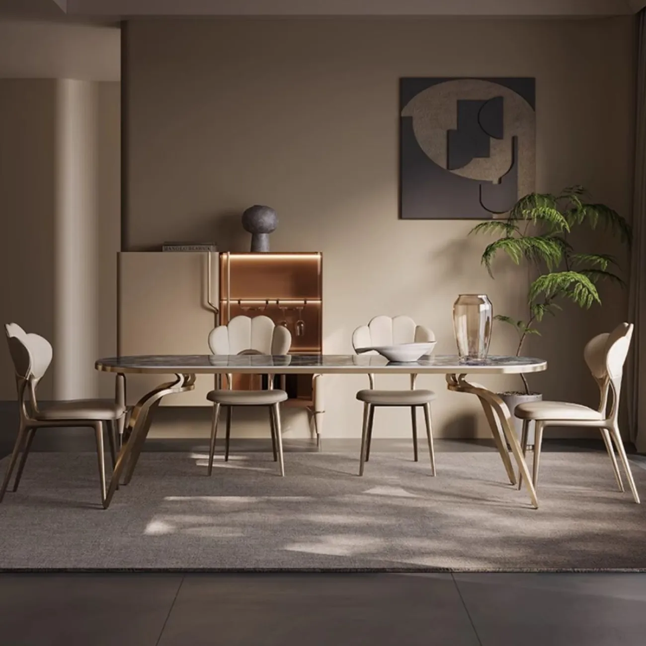 Роскошный обеденный стол из высококачественного мрамора BANG 36492-29