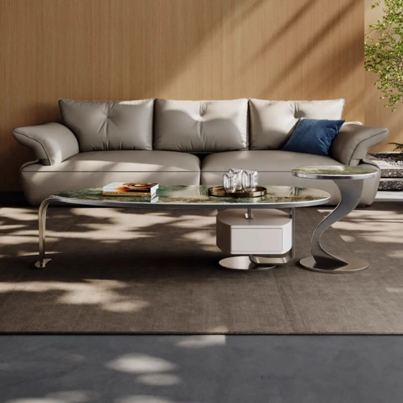 Роскошный журнальный столик из каменной плиты  BANG 36493-29