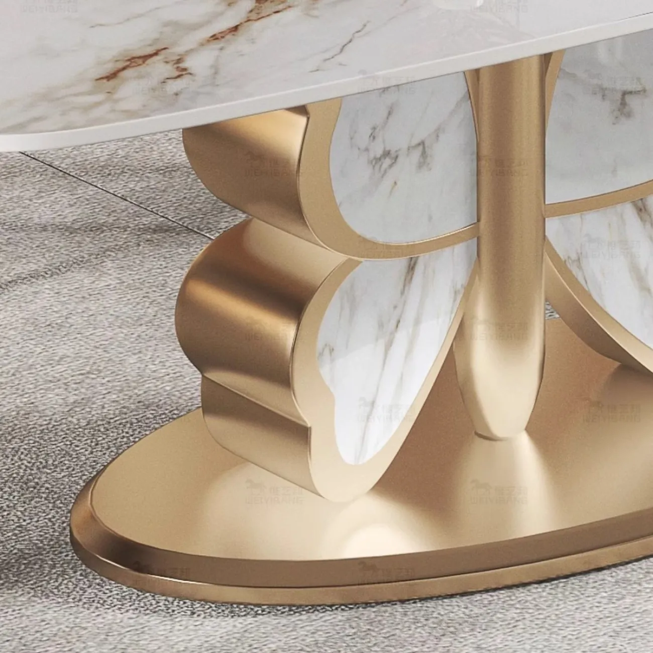 роскошный обеденный стол из натурального камня в стиле бабочки BANG 36494-29