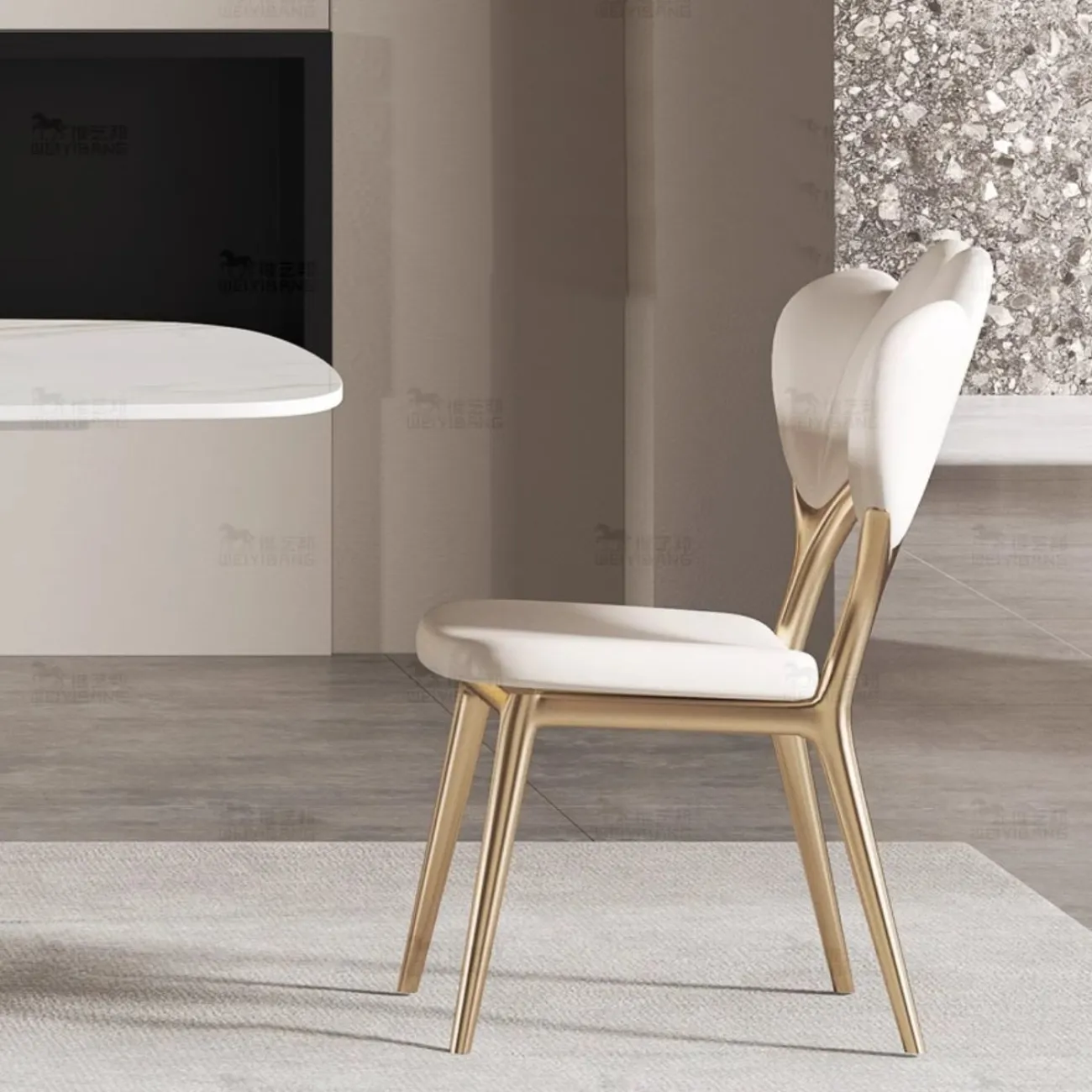 роскошный обеденный стол из натурального камня в стиле бабочки BANG 36494-29