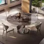 Круглый обеденный стол из роскошной каменной плиты в итальянском стиле с поворотным столом BANG 36495-29
