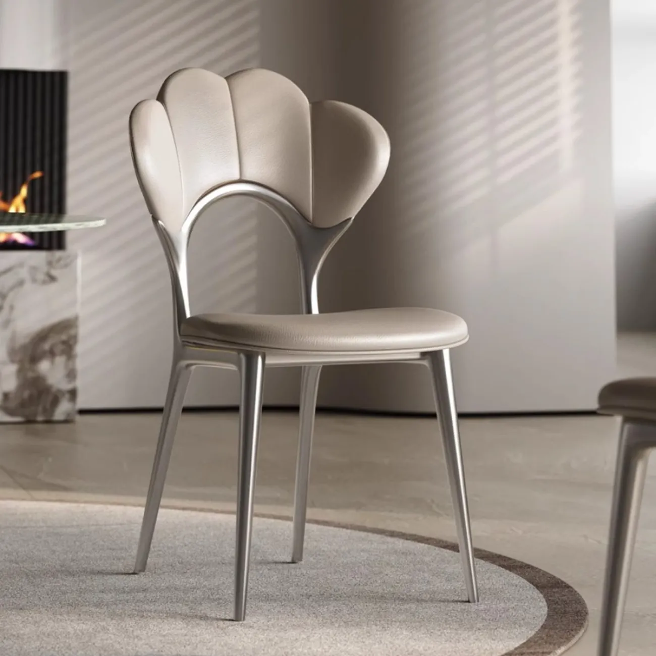 Круглый обеденный стол из роскошной каменной плиты в итальянском стиле с поворотным столом BANG 36495-29