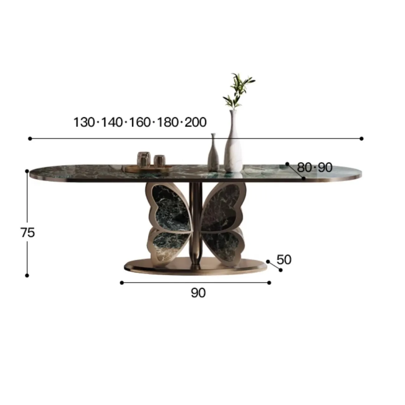 Роскошный обеденный стол из натурального камня BANG 36496-29