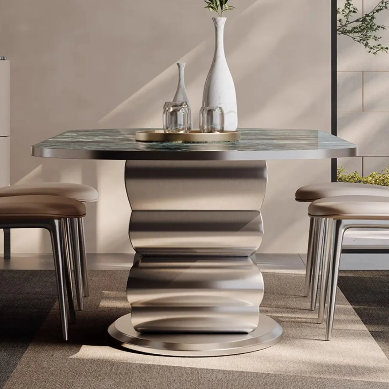 Роскошный обеденный стол из натурального камня BANG 36496-29