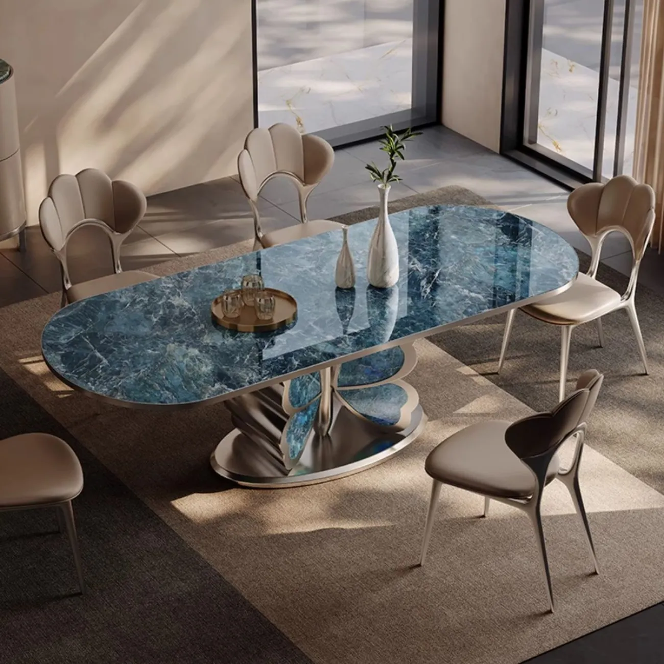 Роскошный обеденный стол из натурального камня BANG 36496-29