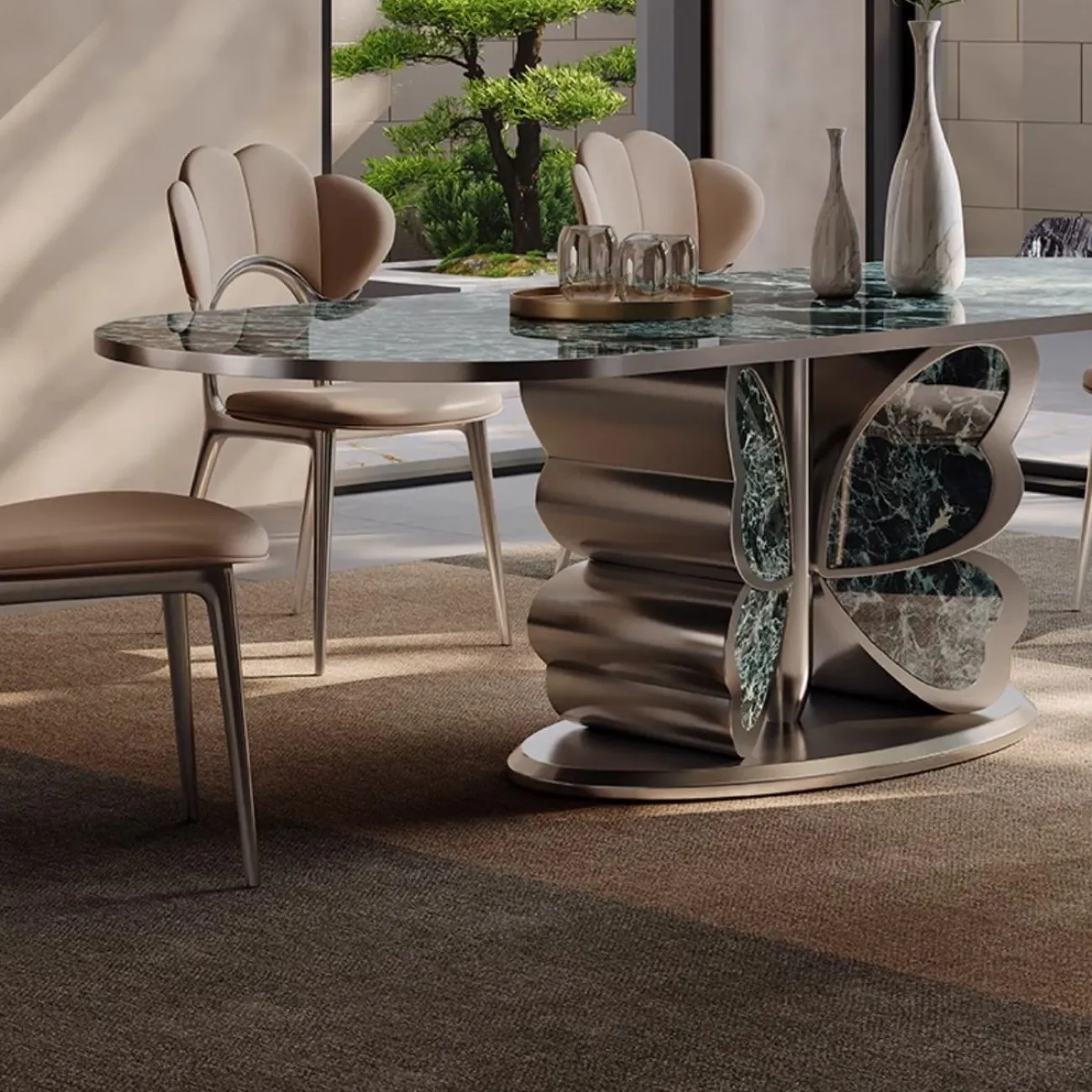 Роскошный обеденный стол из натурального камня BANG 36496-29