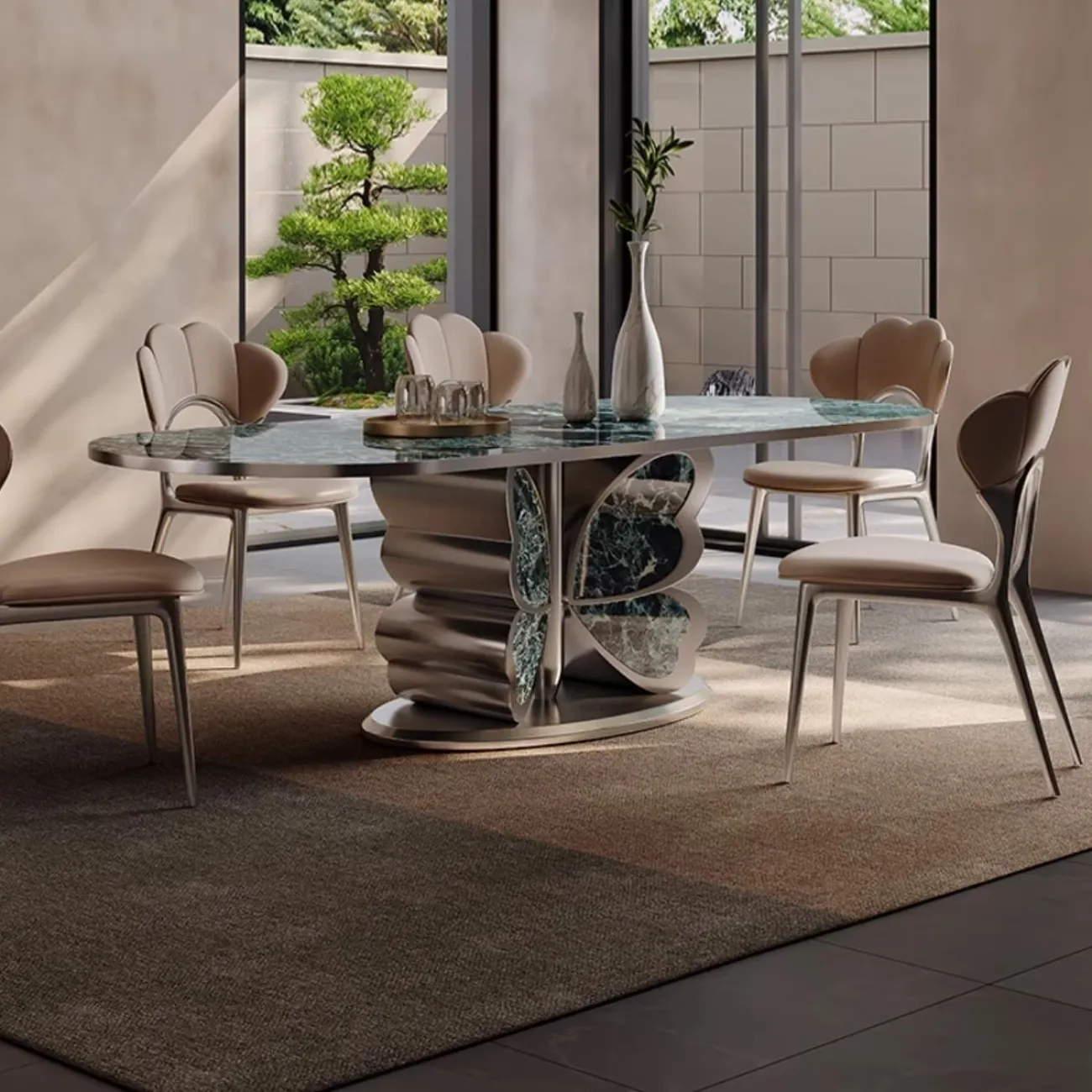 Роскошный обеденный стол из натурального камня BANG 36496-29