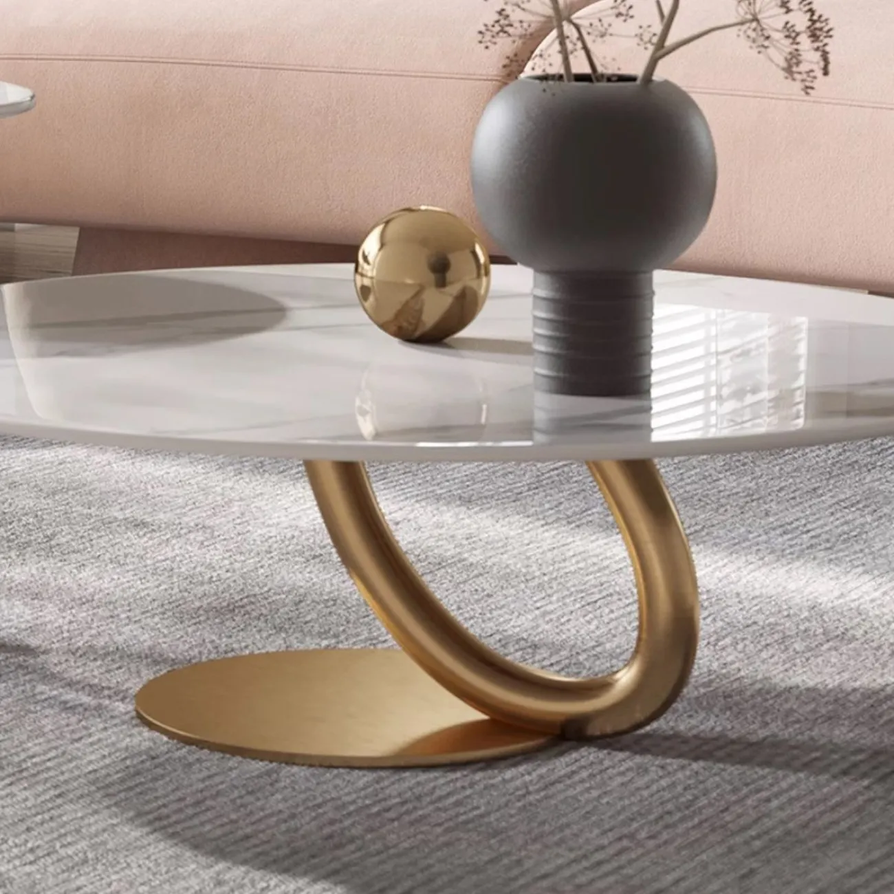 Лёгкий роскошный журнальный столик из каменной плиты BANG 36499-29