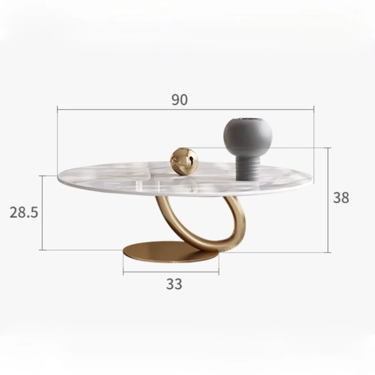 Лёгкий роскошный журнальный столик из каменной плиты BANG 36499-29