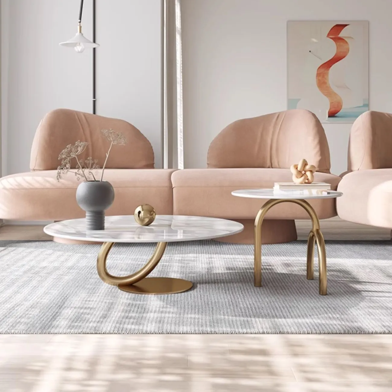 Лёгкий роскошный журнальный столик из каменной плиты BANG 36499-29