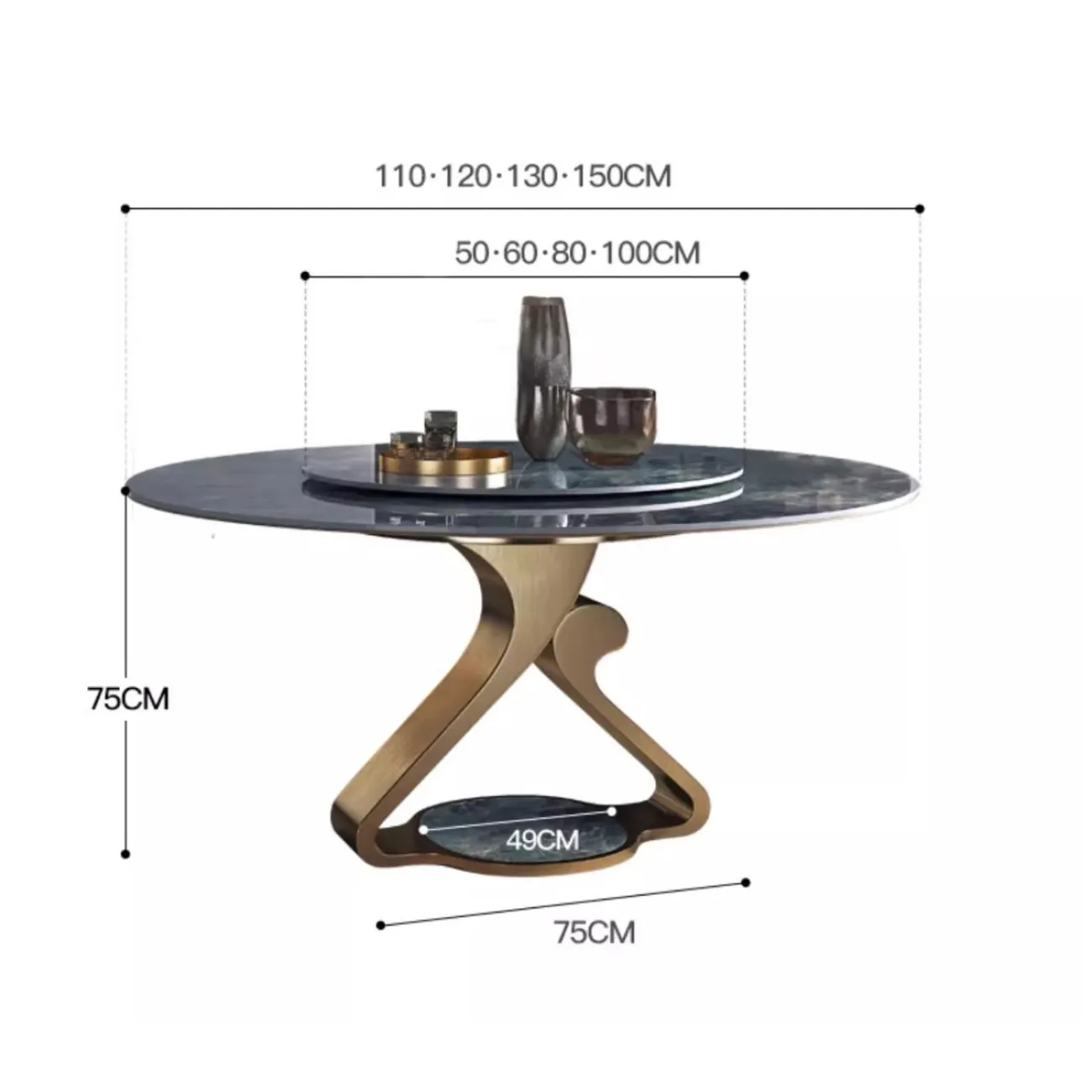 Круглый обеденный стол с поворотным столом BANG 36500-29