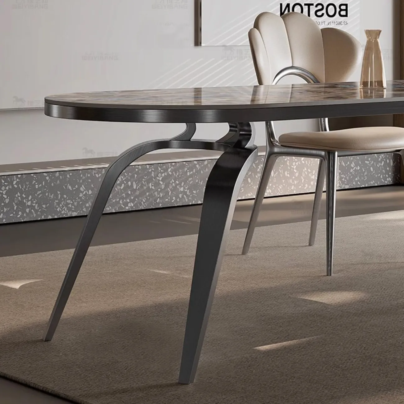 Прямоугольный мраморный обеденный столов BANG 36501-29