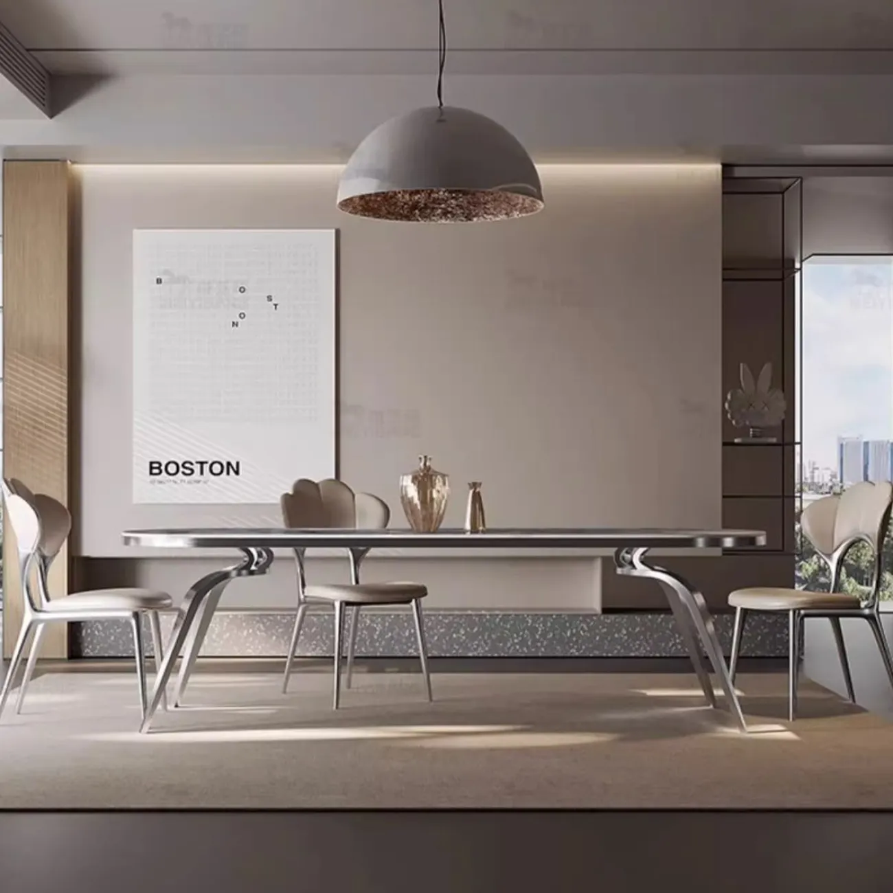 Прямоугольный мраморный обеденный столов BANG 36501-29