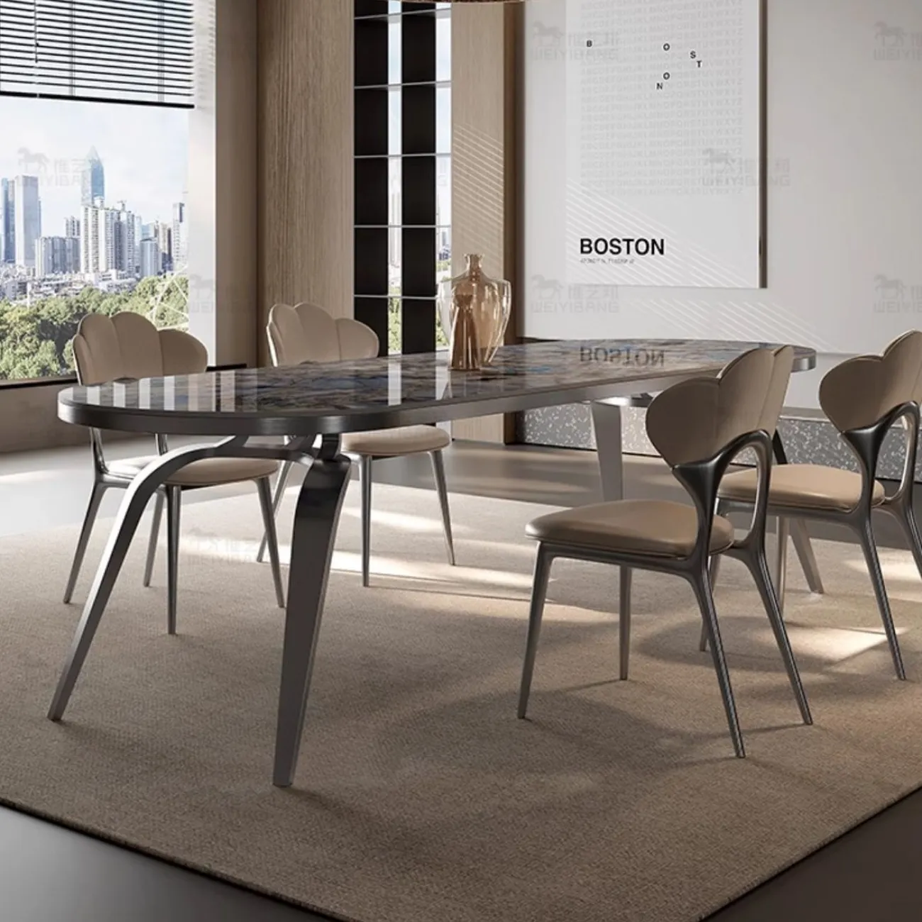 Прямоугольный мраморный обеденный столов BANG 36501-29