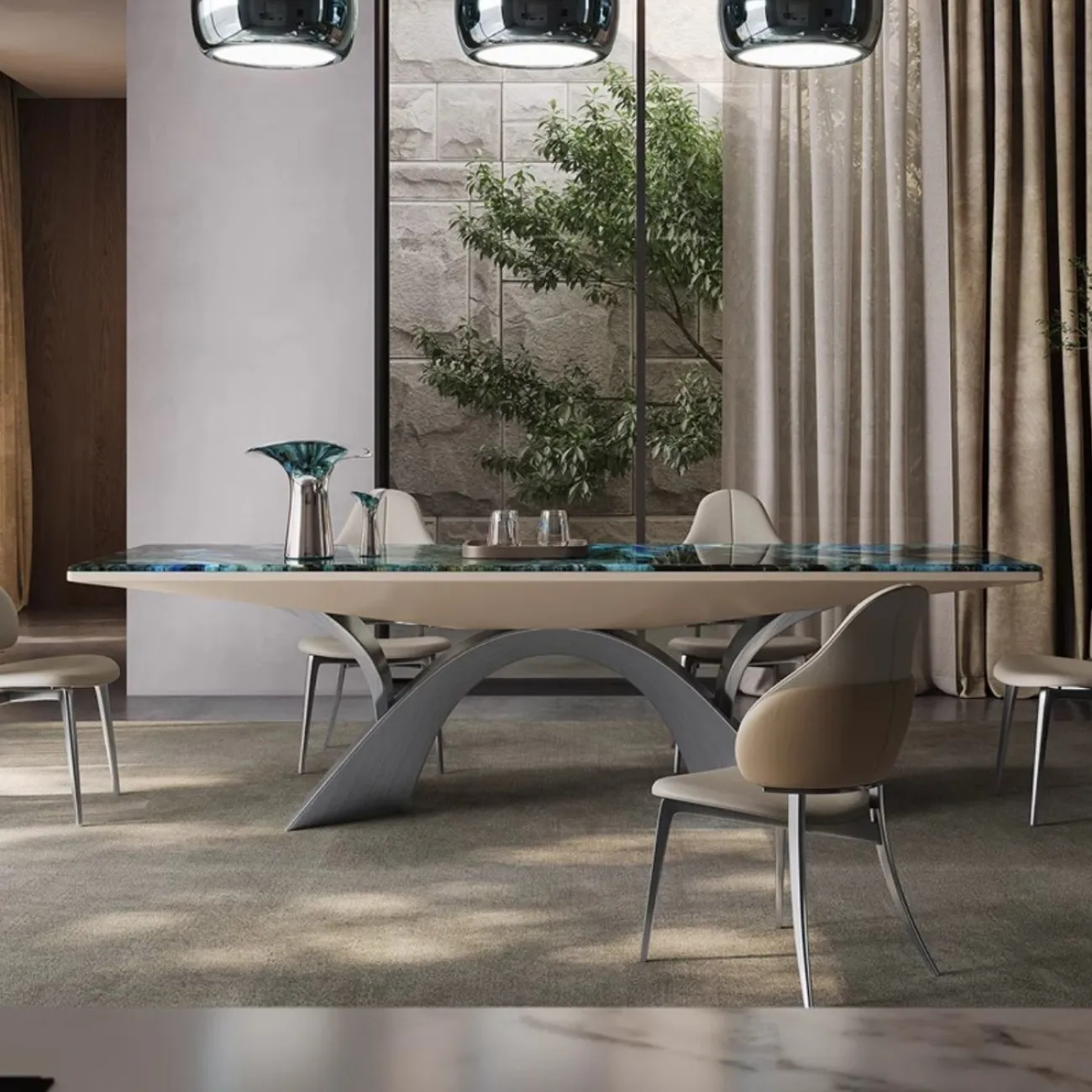 Обеденный стол из чистого натурального роскошного камня BANG 36507-29