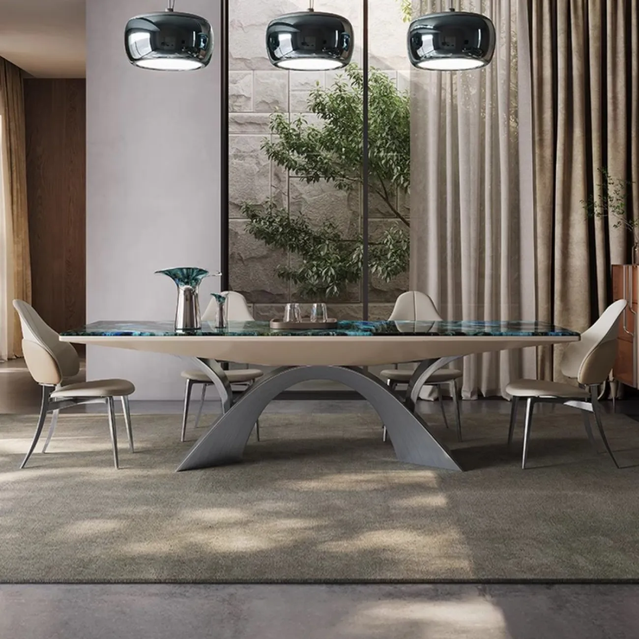 Обеденный стол из чистого натурального роскошного камня BANG 36507-29