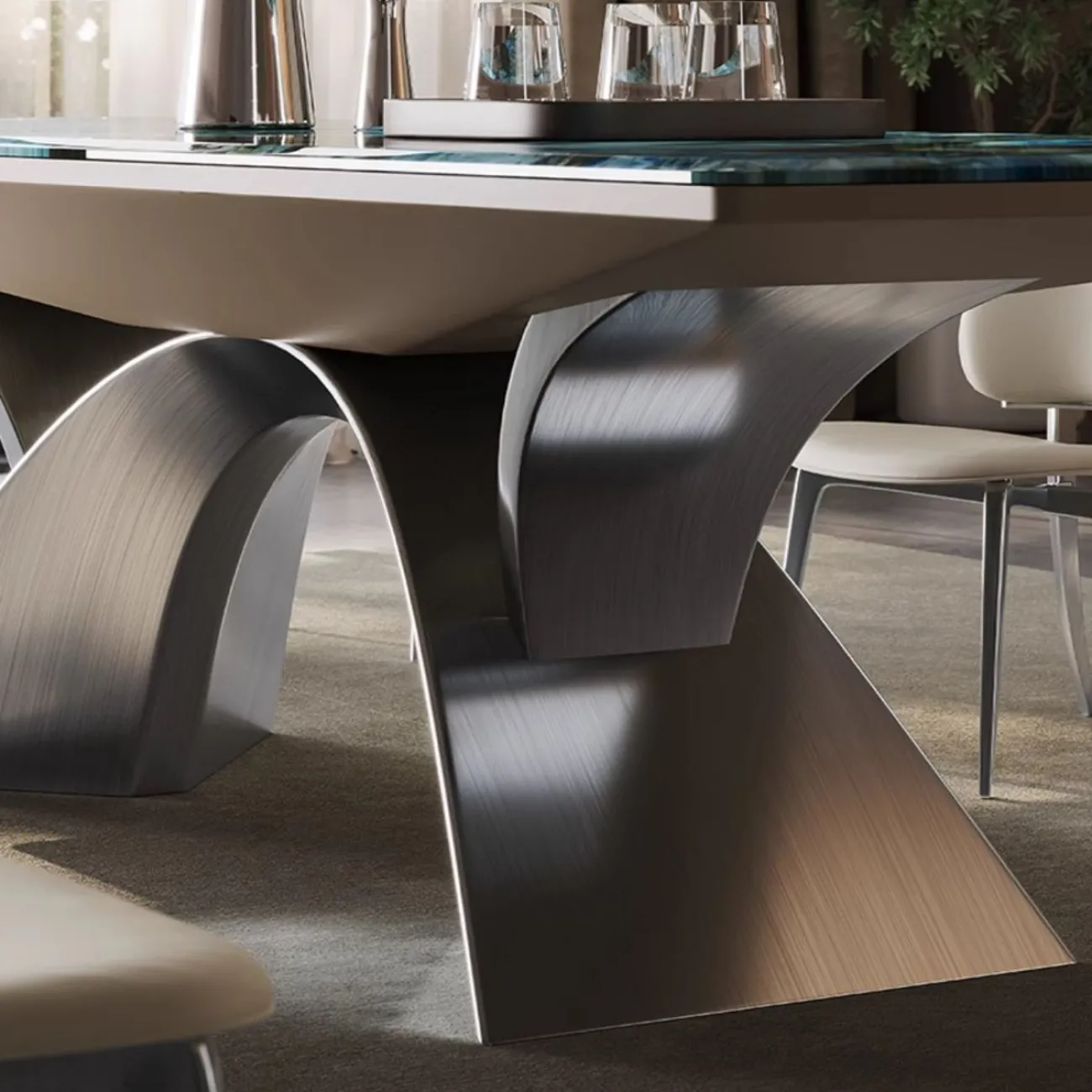 Обеденный стол из чистого натурального роскошного камня BANG 36507-29