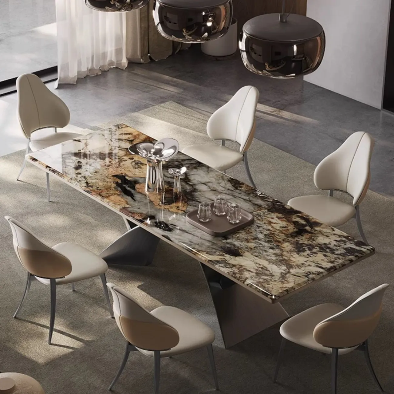 Обеденный стол из чистого натурального роскошного камня BANG 36507-29
