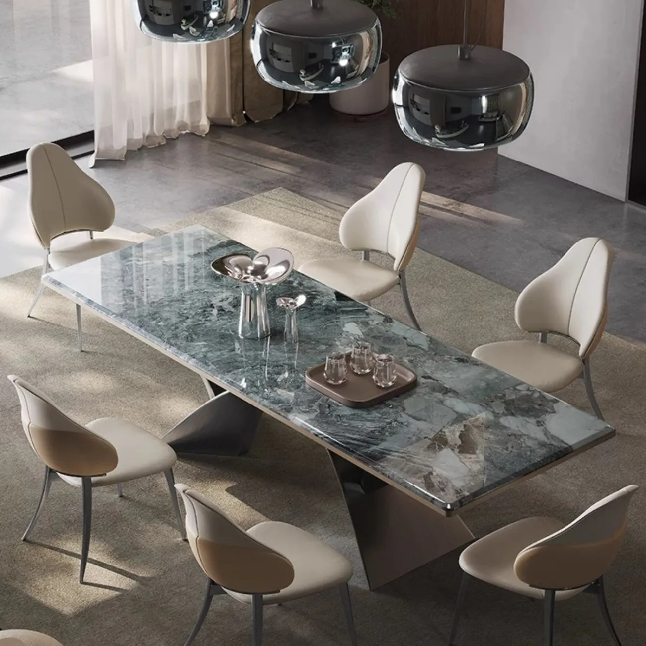 Обеденный стол из чистого натурального роскошного камня BANG 36507-29