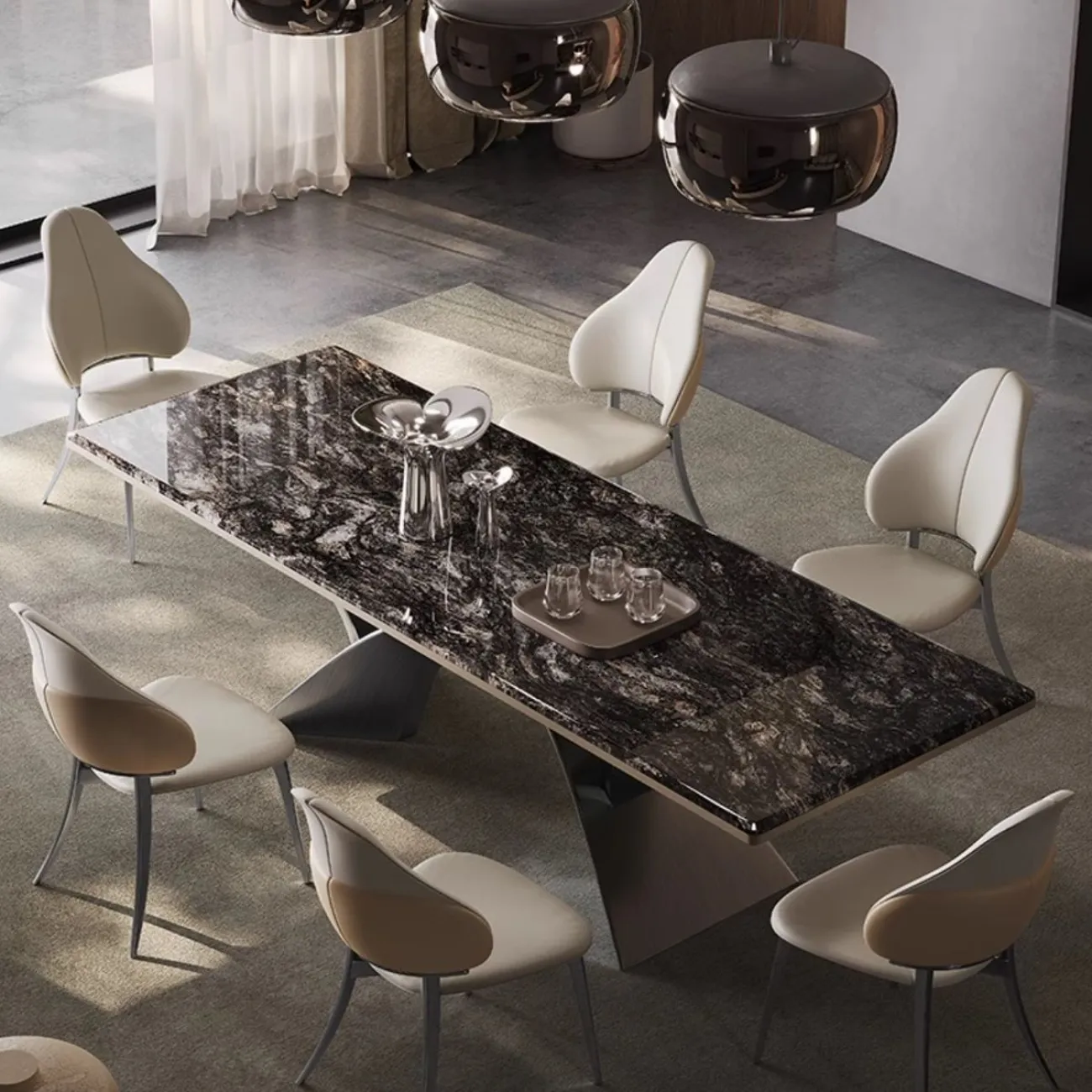 Обеденный стол из чистого натурального роскошного камня BANG 36507-29