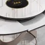 Обеденный стол из овальной каменной плиты с индукционной плитой BANG 36508-29