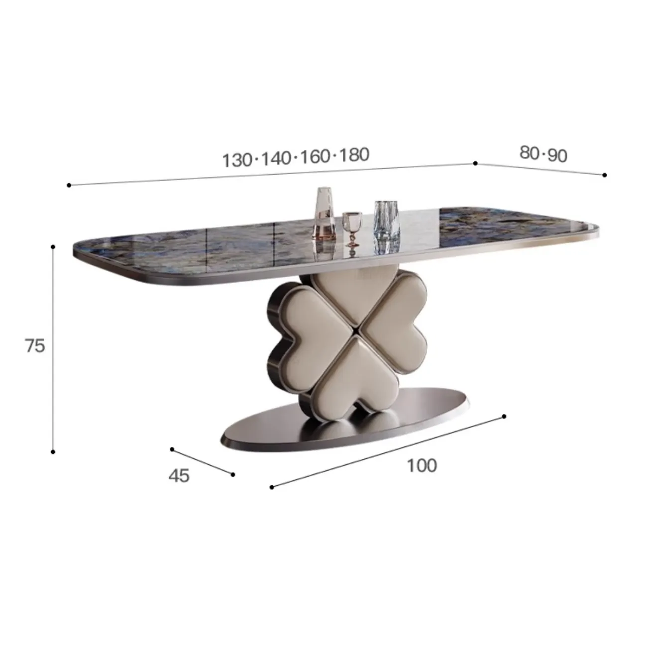  Роскошный обеденный стол из натурального камня прямоугольной формы BANG 36509-29