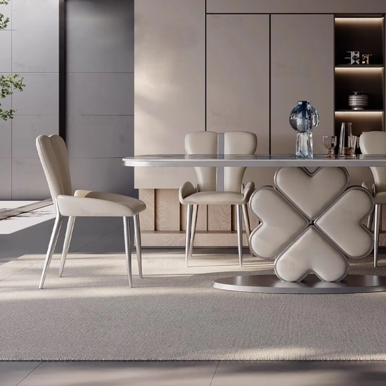  Роскошный обеденный стол из натурального камня прямоугольной формы BANG 36509-29