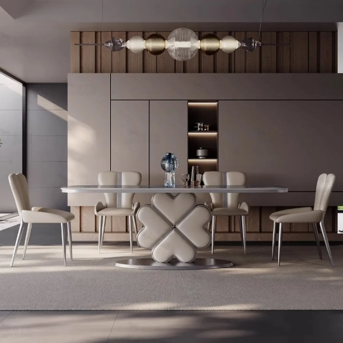  Роскошный обеденный стол из натурального камня прямоугольной формы BANG 36509-29