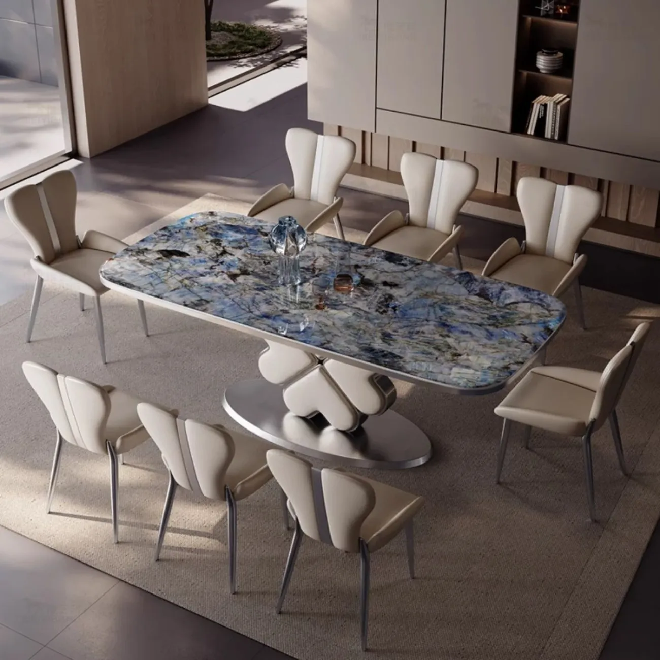  Роскошный обеденный стол из натурального камня прямоугольной формы BANG 36509-29