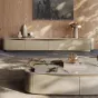Роскошный ТВ шкаф из натурального камня и кожи BANG 36510-29