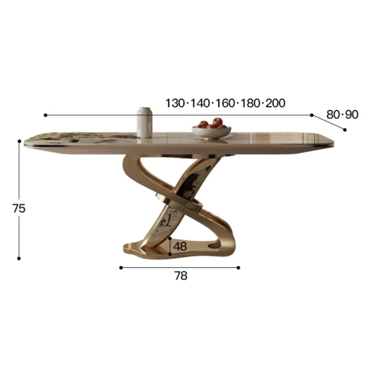 Яркий обеденный стол из натурального камня BANG 36512-29