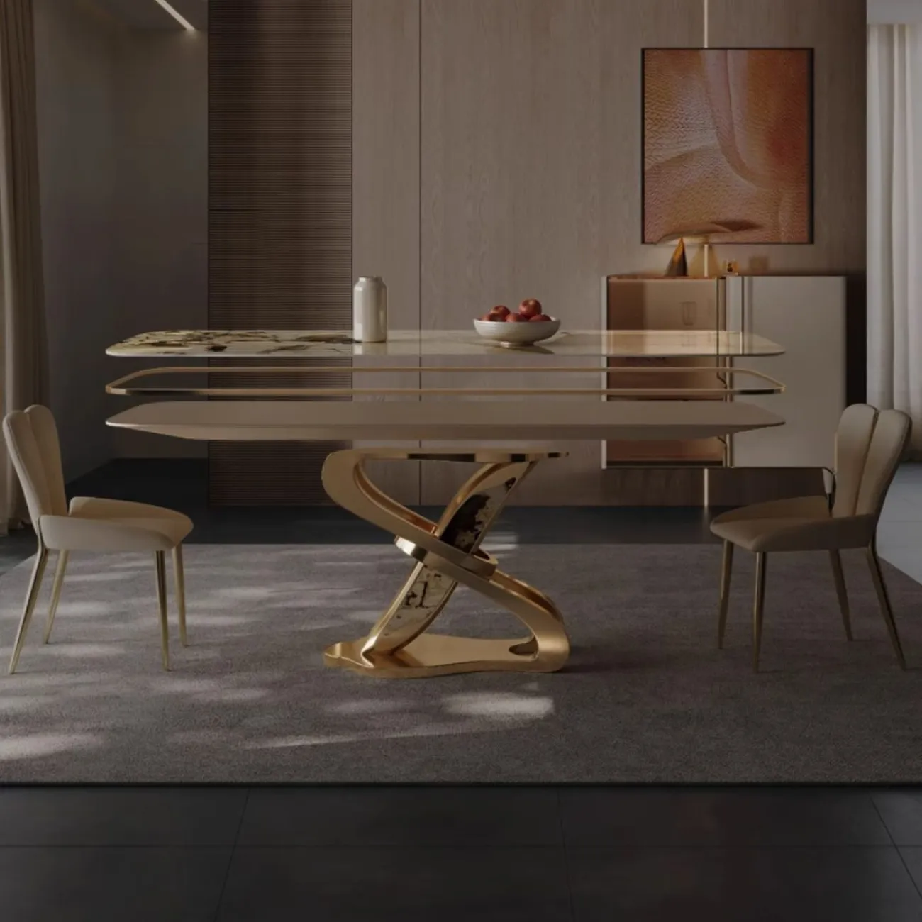 Яркий обеденный стол из натурального камня BANG 36512-29