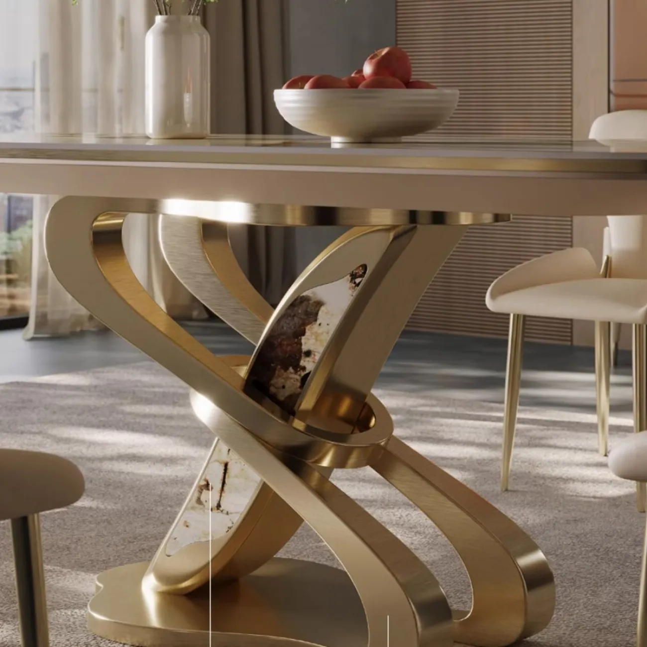 Яркий обеденный стол из натурального камня BANG 36512-29