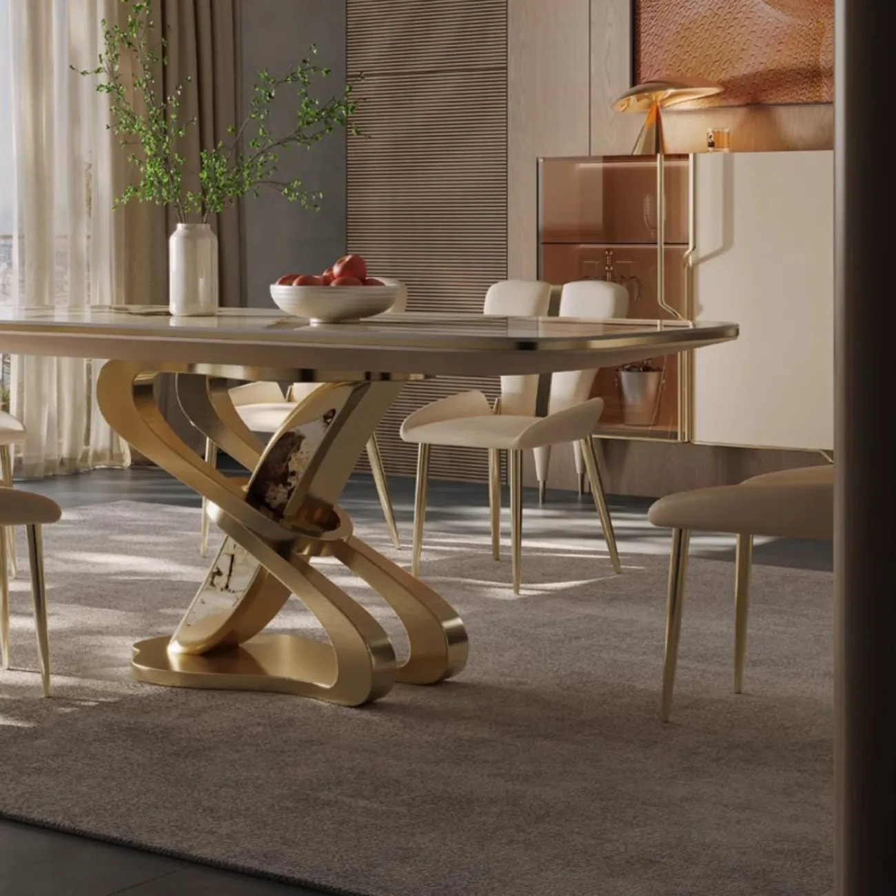 Яркий обеденный стол из натурального камня BANG 36512-29