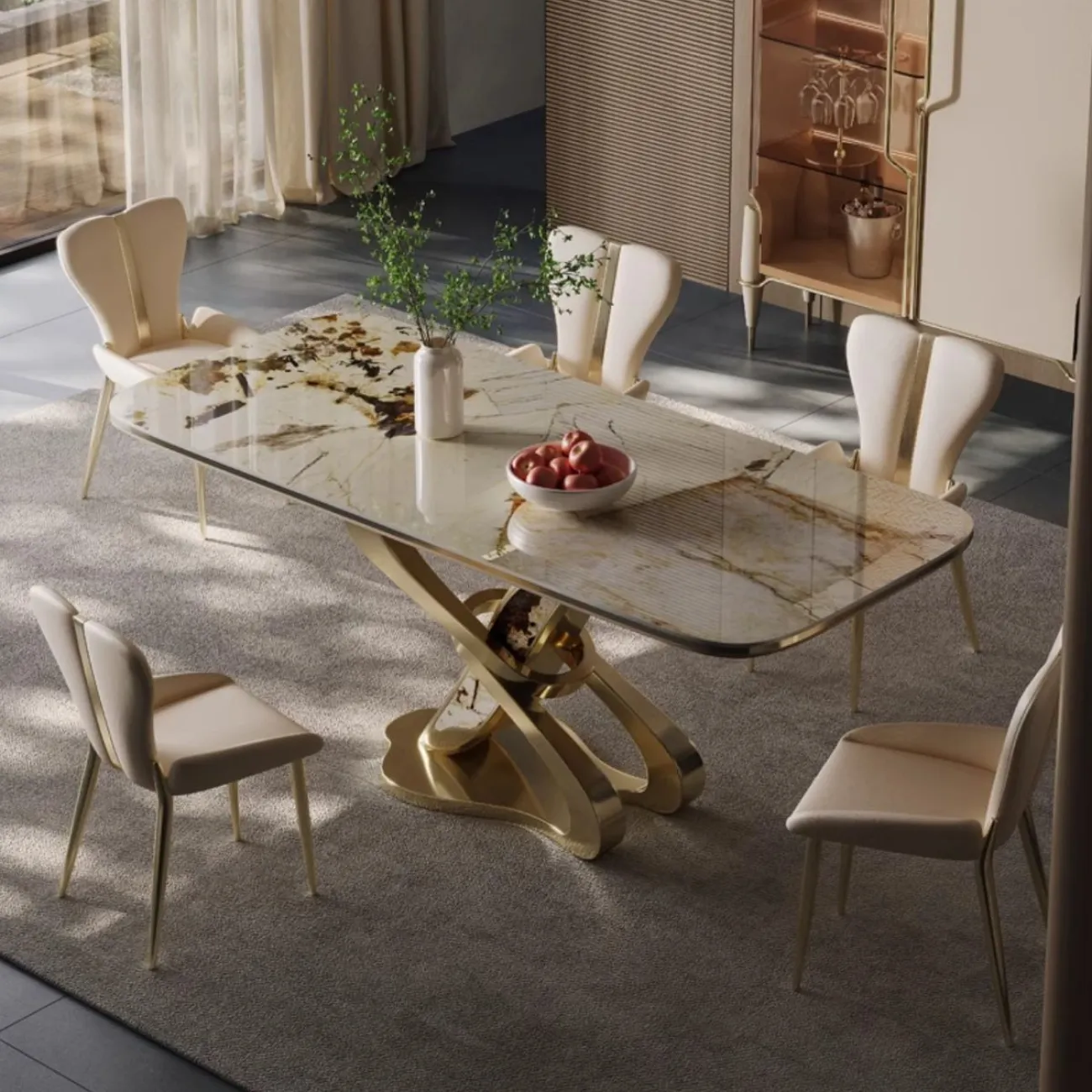 Яркий обеденный стол из натурального камня BANG 36512-29