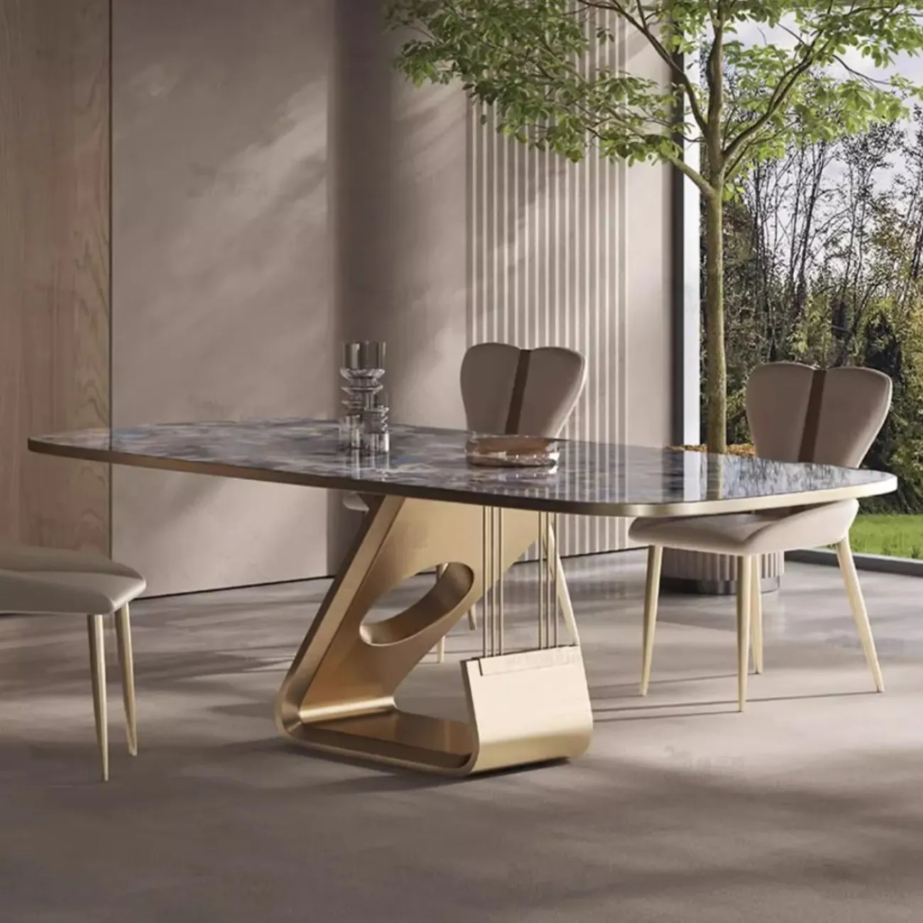 Роскошный обеденный стол из натурального мрамора BANG 36514-29