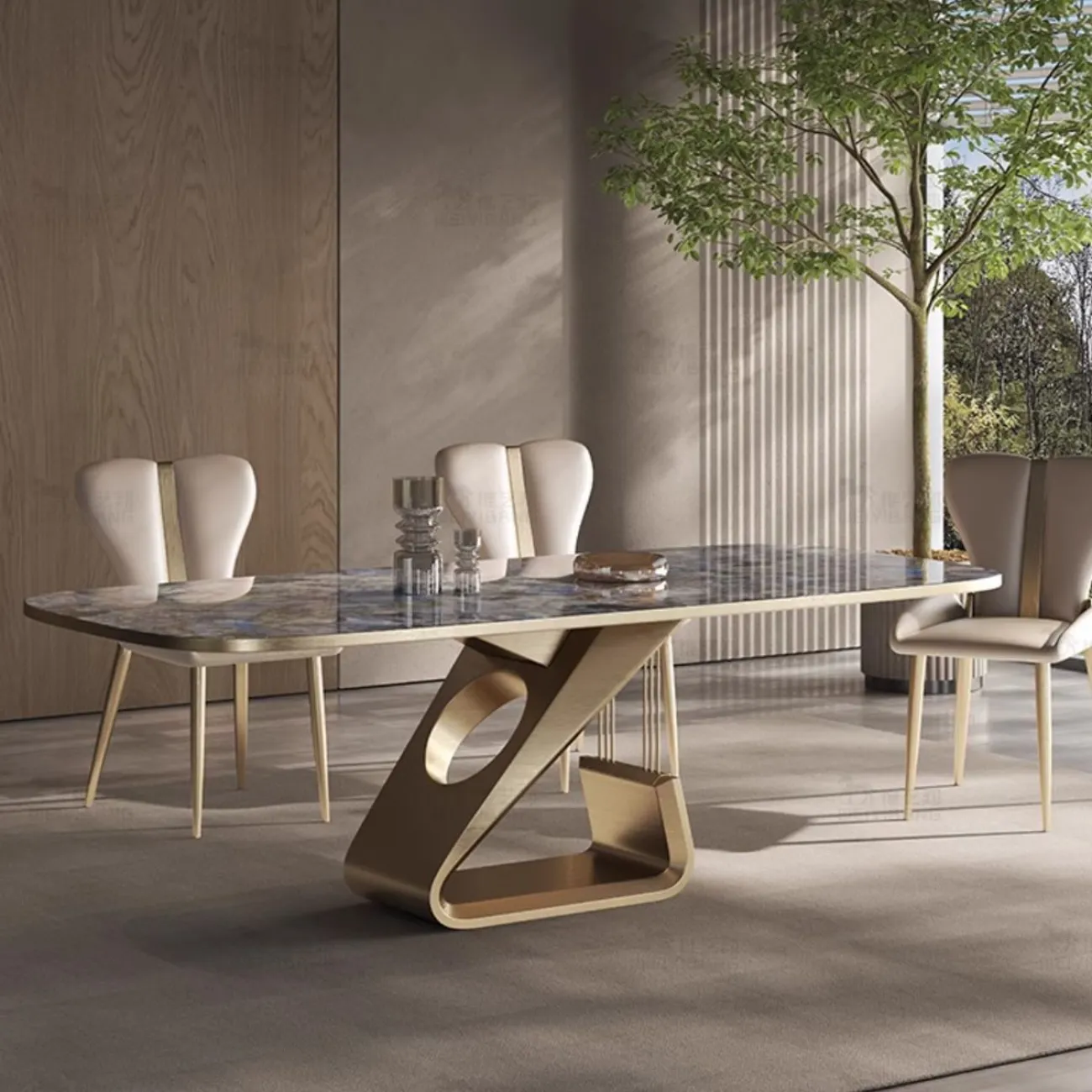 Роскошный обеденный стол из натурального мрамора BANG 36514-29